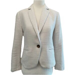 Ann Taylor Newport Blazer White Hamptons Vacation Business-0